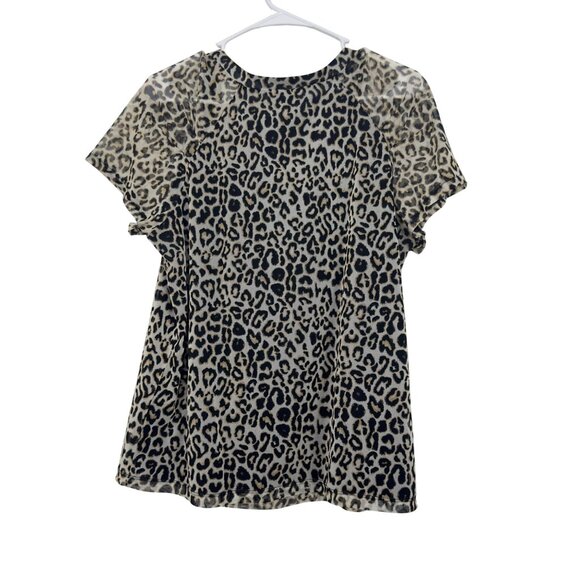 Rafaella Womens Classic Leopard Print Top Size XL Stretch Mesh Polyester - Picture 8 of 8
